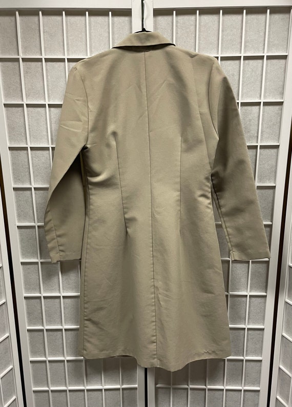 80s tan polyester overcoat by I.S.P - image 4