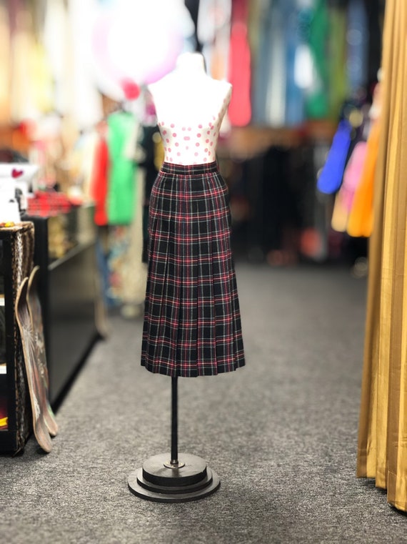 1980s LL bean plaid wool skirt