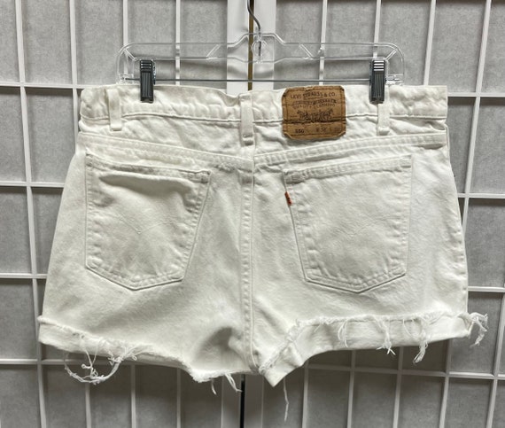 80s Levi’s orange tab 550 white cutoff shorts - image 4