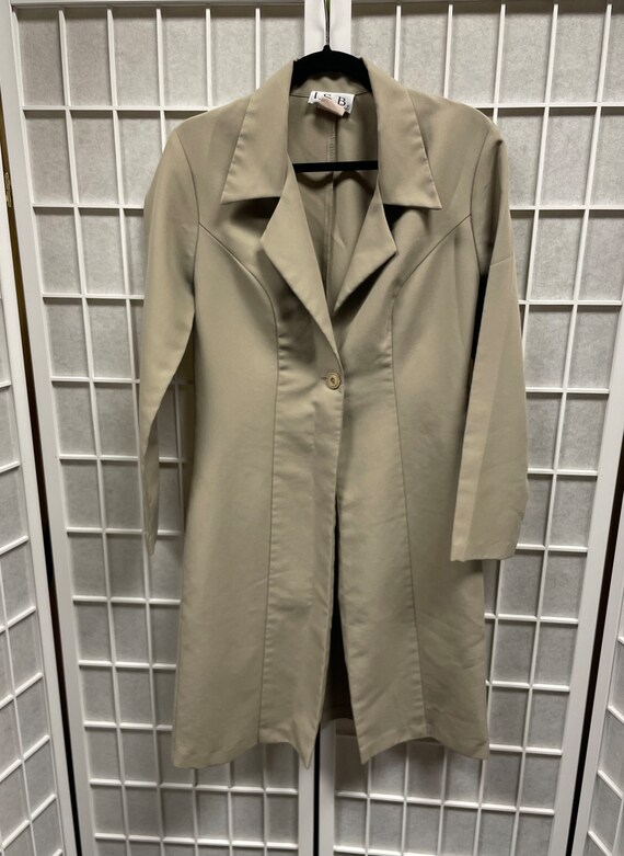 80s tan polyester overcoat by I.S.P - image 2