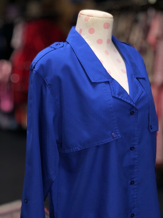 70s Diane Von Furstenburg blue blouse - image 5