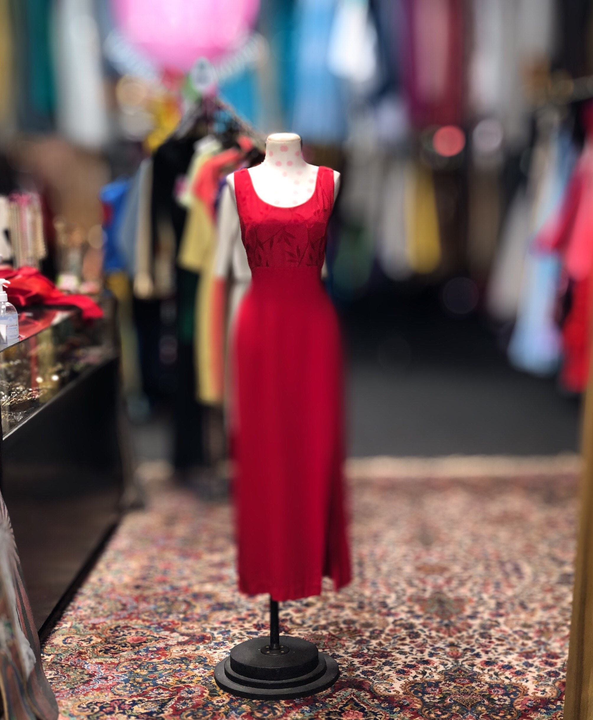 1980s red dress
