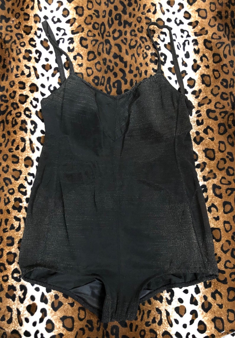 1950s pinup 50s Jantzen Black /& Gold Swimsuit