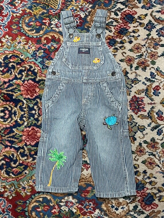 OshKosh Bgosh custom hickory striped overalls with