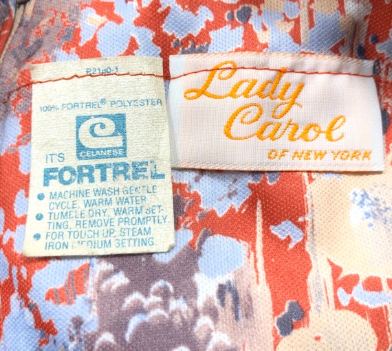 70s floral print polyester blouse by lady carol - image 6