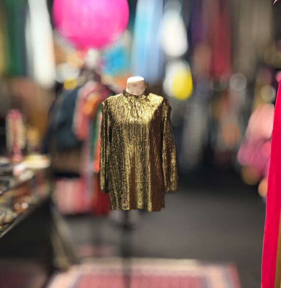 80s Metallic Gold Blouse By EccoBay
