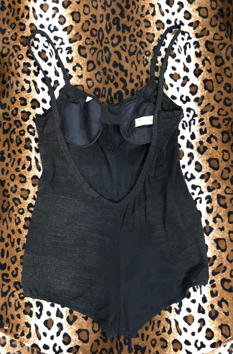 1950s pinup 50s Jantzen Black /& Gold Swimsuit