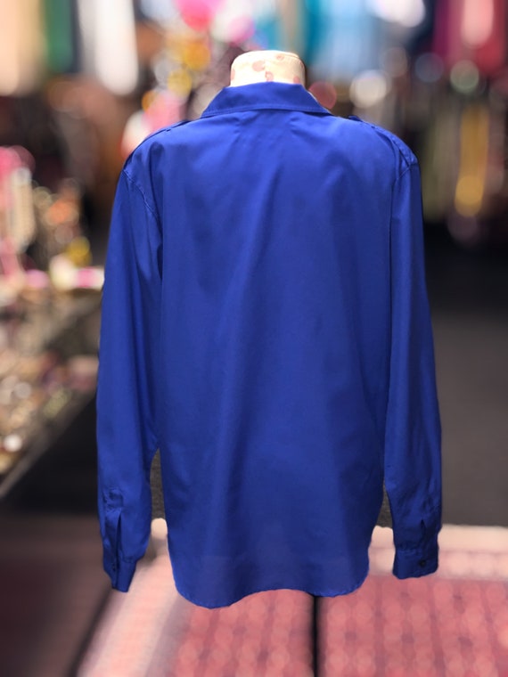 70s Diane Von Furstenburg blue blouse - image 4