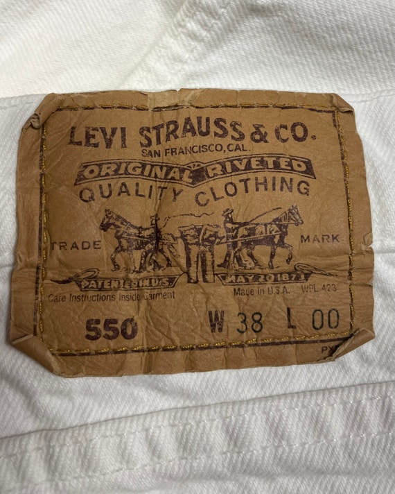 80s Levi’s orange tab 550 white cutoff shorts - image 5