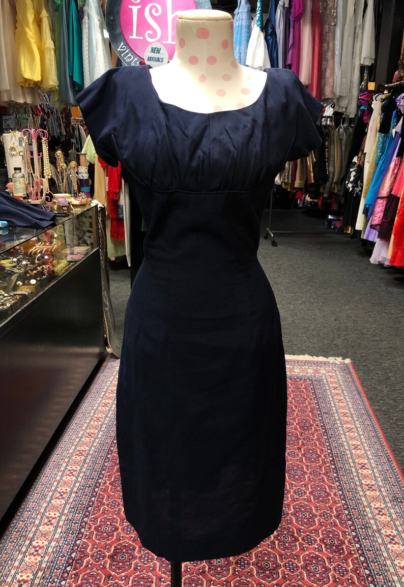 50s Navy Blue dress with Shrugjacket