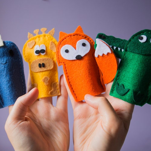 Woodland Animals Finger Puppets Handmade Felt Puppets Etsy