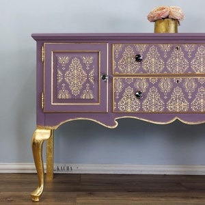 Golden Damask - Kacha - Furniture Decor Transfer, Redesign with Prima, Rub On Furniture Decal