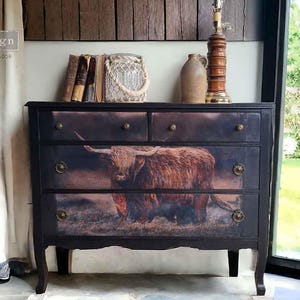 Highland Grace A1 Fiber Decoupage Paper | Redesign with Prima 23.4&quot;x33.1&quot; Decoupage for Furniture I New Release