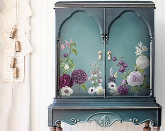 Majestic Blooms - Furniture Transfer, Redesign with Prima Maxi Transfer, Decor Decal