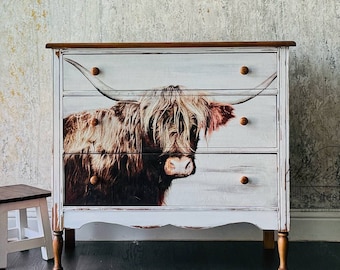 Majestic Moo - Highland Cow Decoupage Paper - A1 Fiber Paper - Redesign with Prima