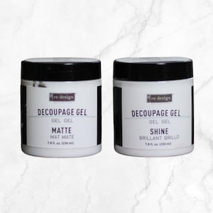 Decoupage Gel - Matte Or Shine Gel - Decoupage Adhesive Medium - Decoupage Varnish 1 JAR, 230ML Perfect for Redesign Decoupage Paper