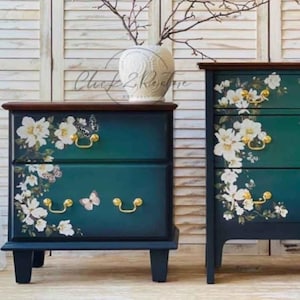 White Magnolia Floral Furniture Transfer: Redesign with Prima Decor Transfer (3 Sheets, 6&quot;x12&quot; each)