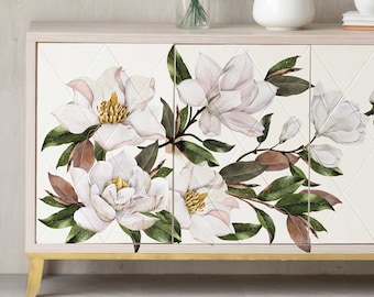 Magnolia Grandiflora Furniture Transfer, Redesign with Prima Decor Transfer, 24&quot;x 35&quot; New Magnolia Flower Decal