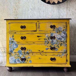 Azure Blossom Furniture Transfer - Redesign with Prima - Blue Floral Decal