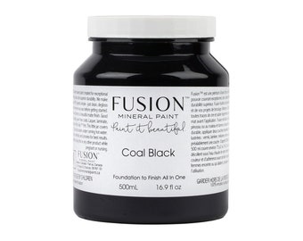 Coal Black Fusion Mineral Paint - Matte Finish Furniture Paint - Pint Size