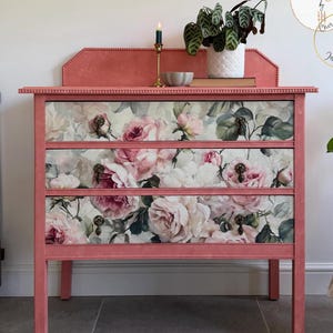 Velvet Blooms Decoupage Paper - Redesign with Prima A1 Fiber Sheet - Pink Florals