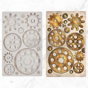 Finnabair Mould - Machine Parts - Decor Mould - Silicone Molds for Resin 5&quot;x 8&quot; Molds for Polymer Clay