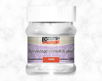 Pentart Matte Varnish & Glue, Perfect for Decoupage Paper, Decoupage Medium, Matte Gel - 230 ML