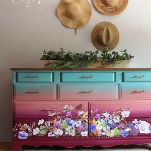 Pressed Flowers - Furniture Transfer, Redesign with Prima Decor Transfer