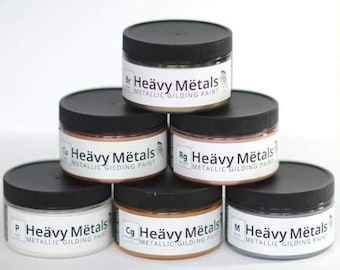 Heavy Metals Metallic Paint ∙ Wise Owl Heavy Metals Gilding Paint ∙ 8oz Container ∙Metallic Paint for Furniture and Hardware