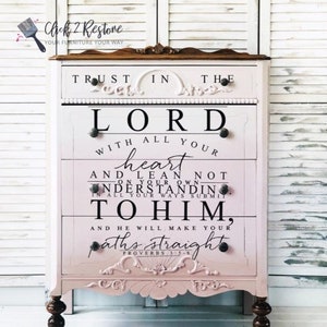 Trust in the Lord Furniture Transfer - Redesign with Prima Decor Transfer, Rub On Furniture Decal