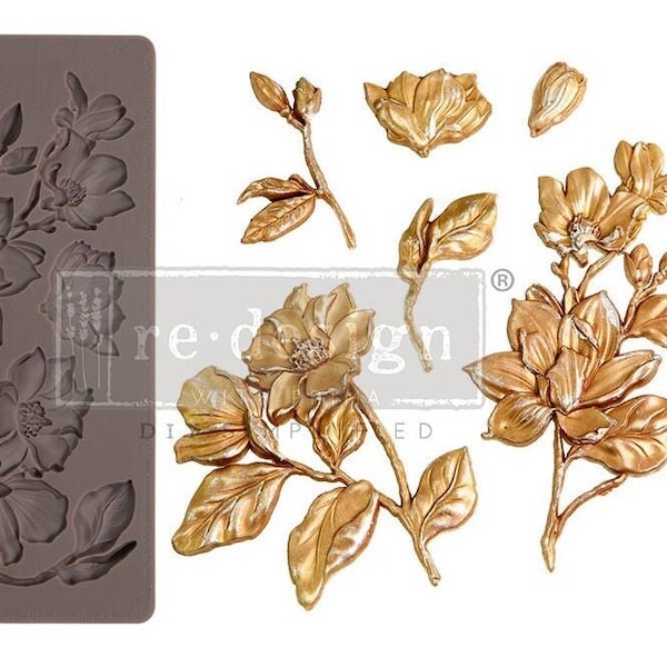 Magnolia Blooms - Silicone Mold, Redesign with Prima Decor Mould, New Release, Silicone Mould for Resin