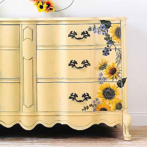 Sunflower Fields Furniture Transfer - Redesign with Prima Decal