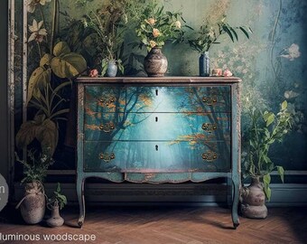 Luminous Woodscape A1 Decoupage Paper - Redesign with Prima Fiber Sheet