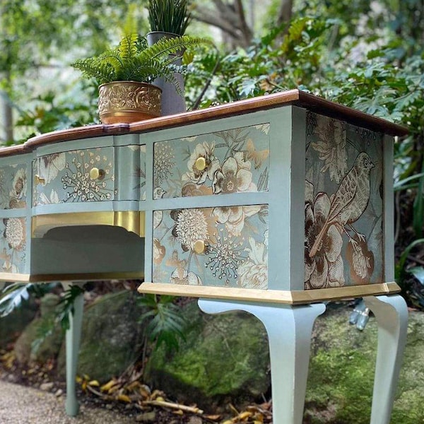 Papel de decoupage con diseño de pájaros - MINT de Michelle, hoja grande A1