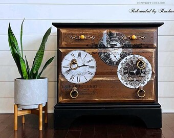 Vintage Clocks - Small Furniture Transfer, Redesign with Prima Middy Transfer - 3 Sheets, 8.5"x 11" Clock Decal