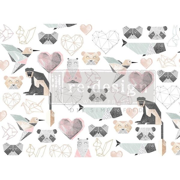 Origami Love | Decoupage Tissue Paper 19"x30" Redesign with Prima | Decoupage Paper for Furniture