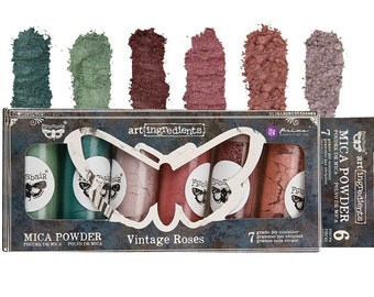 Vintage Roses Mica Powder Set - Finnabair with Prima - Mica Powder for Resin - Mixed Media Pigment