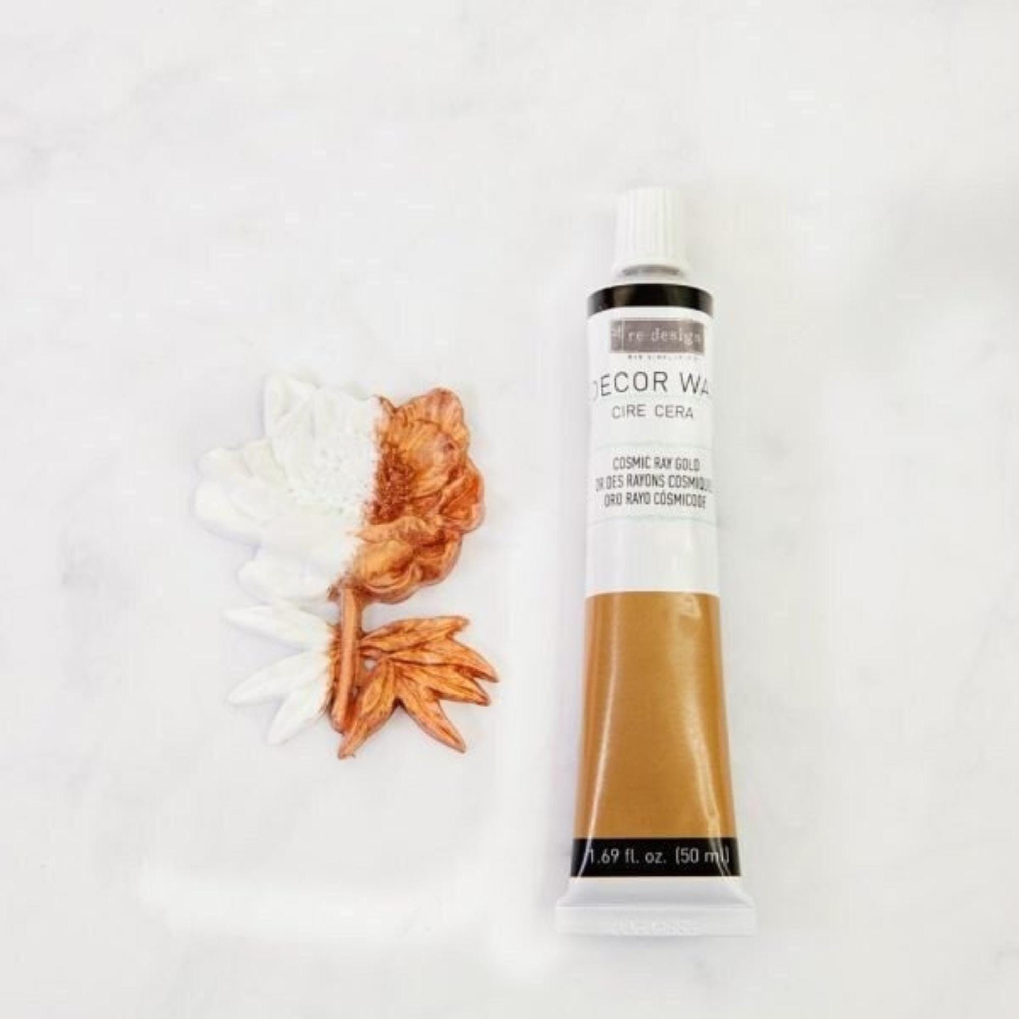 Cosmic Ray Gold - Metallic Gilding Wax - Redesign with Prima Decor Wax - Colored Furniture Wax - Wax for Stencils - Wax for Moulds