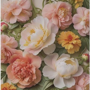 Summer Blush Floral Decoupage Paper - MINT by Michelle Furniture Art Paper