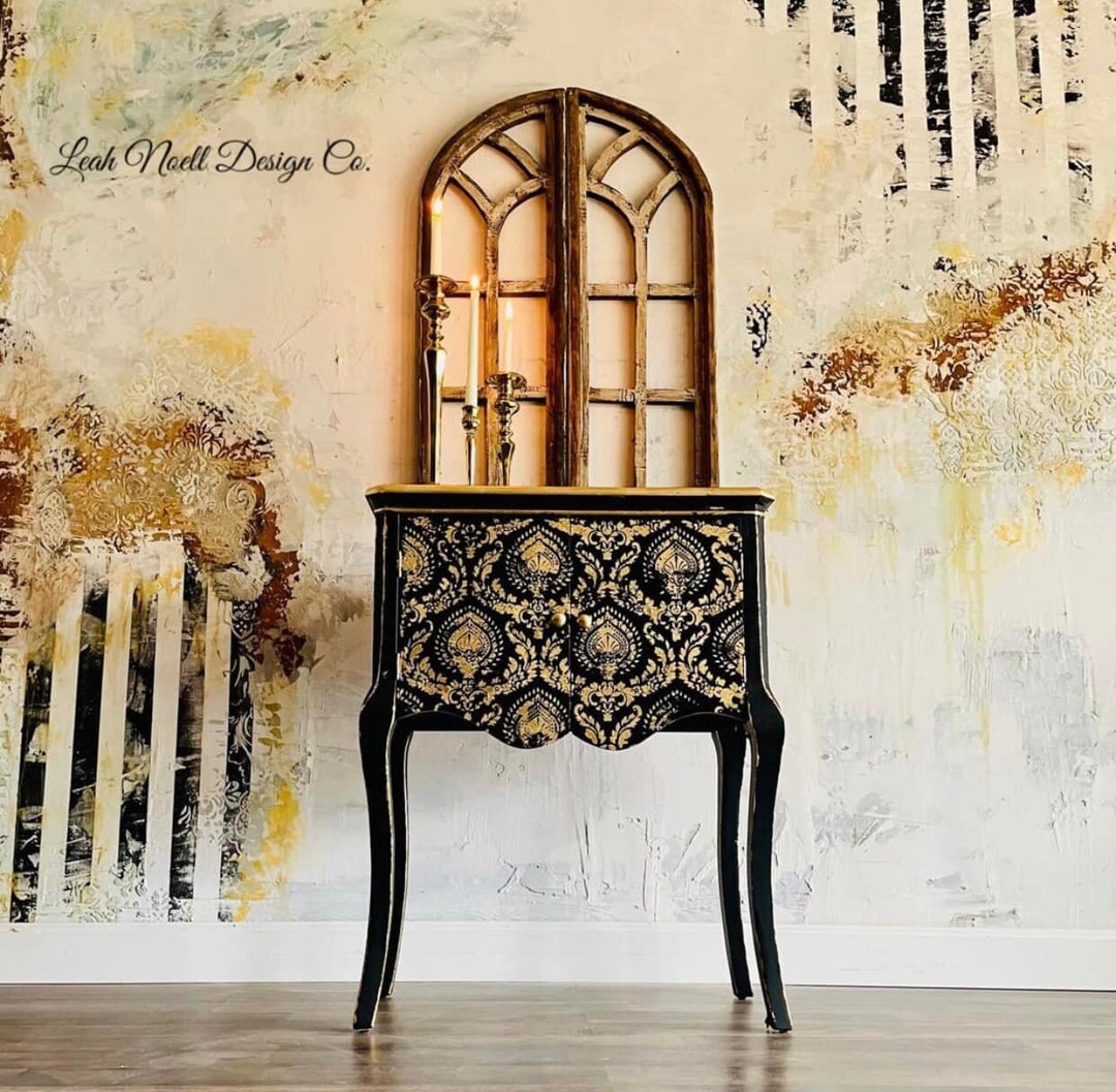 Kacha ANISA Furniture Stencil Redesign With Prima Decor Stencil Raised