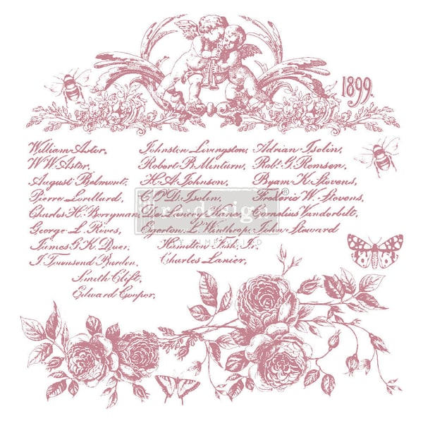 Floral Script - Clearly Aligned Decor Stamps by ReDesign with Prima - Furniture Stamp