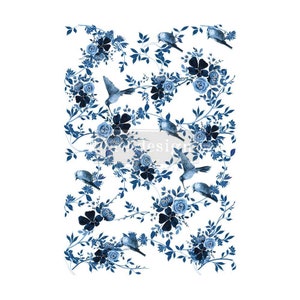 Pretty in Blue Furniture Transfer Redesign with Prima Decor Transfer 24x 35 image 2