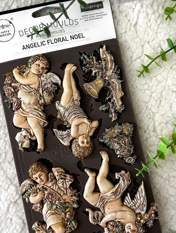Angelic Floral Noel Angel Silicone Mold - Redesign with Prima Holiday Decor Mould