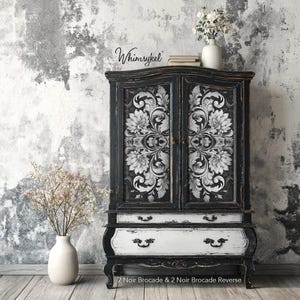 Noir Brocade & Noir Brocade REVERSED Furniture Decoupage - Whimsykel Designs Tissue Paper
