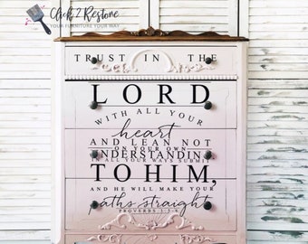 Trust in the Lord - Redesign with Prima Decor Transfer, Rub On Furniture Decal