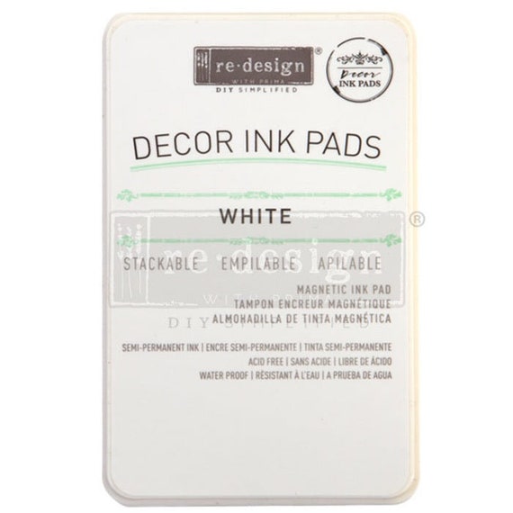 WHITE INK PAD, Rubber Stamp Ink Pad, Ink Pads, Stamp Pad, Pad for Wood Stamp,  White Ink to Reload Ink Pads, White Ink 