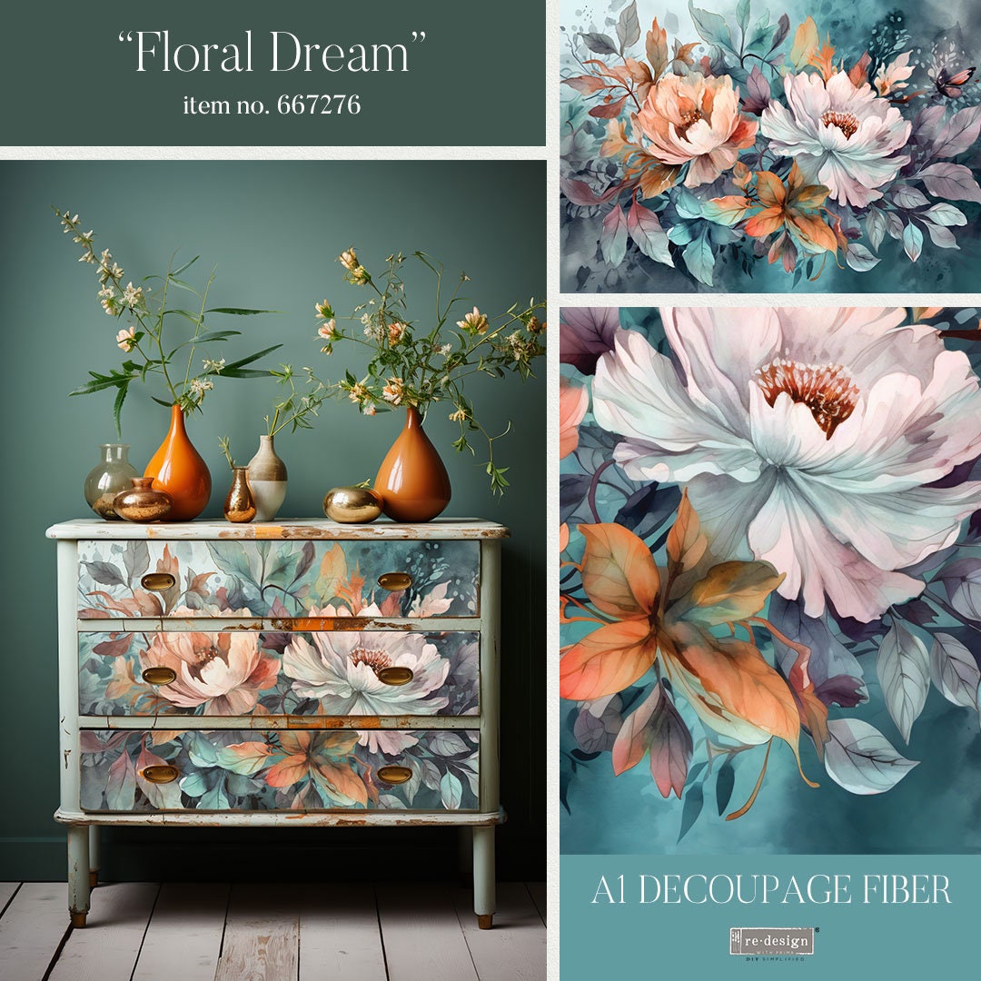 Floral Dream A1 Decoupage Paper | Redesign With Prima Fiber Sheet 23.4 ...