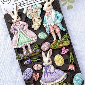 Meadow Whispers Bunny Silicone Mold - Redesign with Prima Decor Mould - Easter DIY