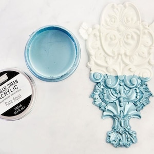 Rare Aqua - Acrylic Metallic Sheen - Art Craft Paint - Decor Paint - Metallic Paint for Furniture
