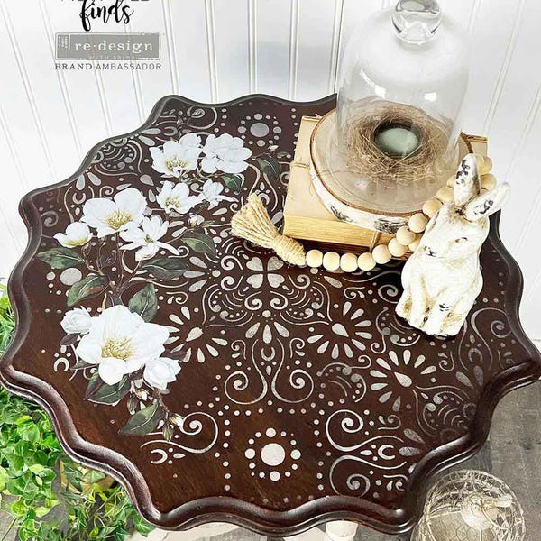 Eastern Abstract Furniture Stencil - Large Redesign Decor Stencil (18"x25")